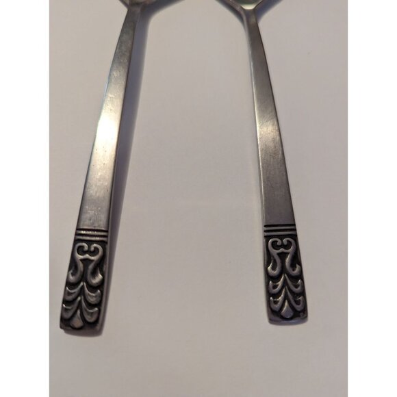 VTG CARLYLE Hong Kong stainless cameo pattern lot 2 teaspoons replacement - Picture 6 of 11
